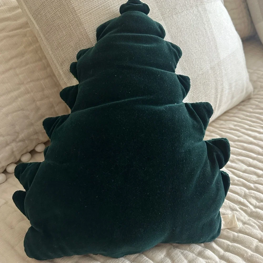 Holiday Christmas Tree Pillow with Ornaments - Picture 2 of 3